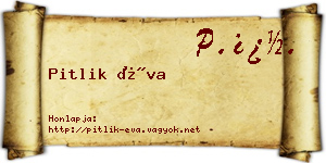 Pitlik Éva névjegykártya