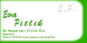 eva pitlik business card