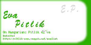 eva pitlik business card